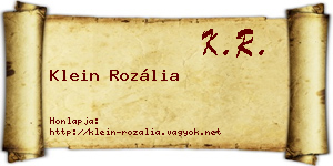 Klein Rozália névjegykártya